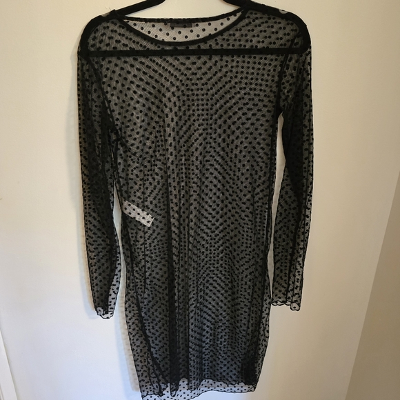 Zara black sheer polka dots dress NEW - Picture 5 of 5